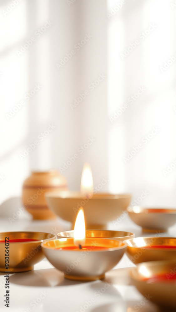 Sticker Golden Candle Holders with Flames