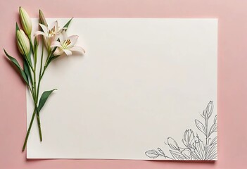 a postcard with white lilies