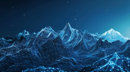 mountain line technology background , technology background with mountains , mountain range technology backdrop , mountain scenery technology wallpaper