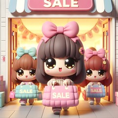 Obraz premium Entering the Cutest Sale: Black Friday Start