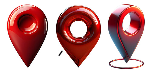Location pin  3D isolated on transparent background 