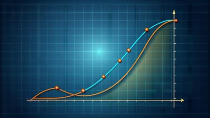 A stylized illustration of an S-curve, a sigmoid function graph, depicting gradual growth, acceleration, and eventual plateau, often used in business and marketing strategies.