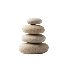 Fototapeta premium Stacked smooth pebbles representing balance and zen, perfect for wellness, meditation, and spa-related concepts. Isolated on white background. transparent background