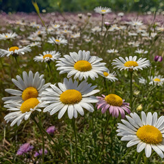 Fototapeta premium Nature beauty in colors meadow daisy blossom