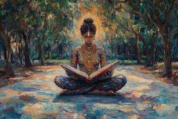 Bhagavad Gita Park Meditation Hinduism Religion Spiritual Symbol