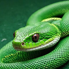 Fototapeta premium close up of a green snake