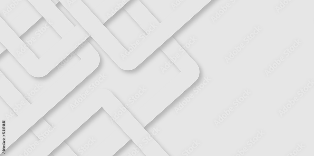 Poster white abstract geometric background with white paper sheets soars as abstract spaces with rectangles