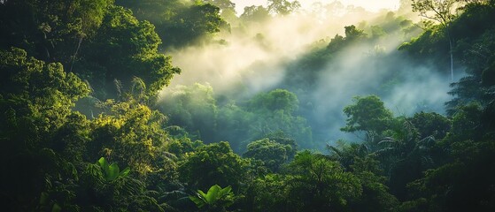 Tropical forest landscape, Concept of environmental ecology, sustainable energy or Earth day, wild wood scenic using for wallpaper of spa and tourism