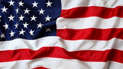 Waving American Flag with 50 Stars and 13 Stripes Representing the United States of America