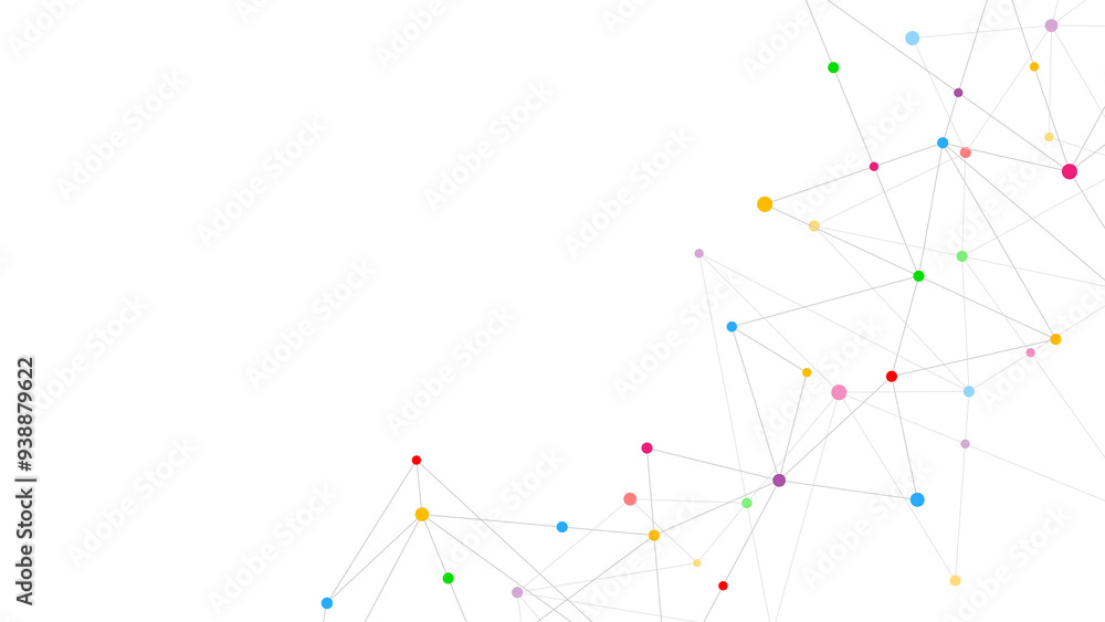 Aufkleber minimalistic design with connecting the dots and lines. abstract geometric background of science and