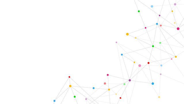 Minimalistic design with connecting the dots and lines. Abstract geometric background of science and technology concept