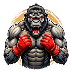 Kingkong monster face character design, transparent design for clothes, Ai Generated Images