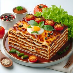 lasagna  with tomato and cheese