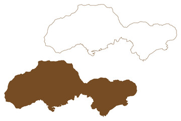 Jolo island (Southeast Asia, Republic of the Philippines, Sulu archipelago) map vector illustration, scribble sketch  Lupah Sug map