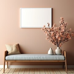 Office Workspace Featuring a Minimalist Rectangular Frame Mockup