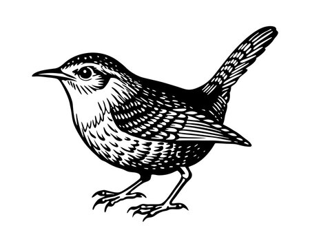 black and white bird standing clip art preview