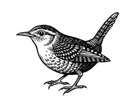 recommend clip art: wren silhouette vector art illustration