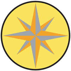 Compass Rose in a circle