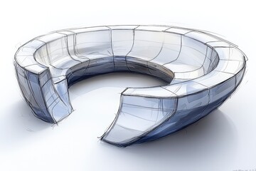 Futuristic Curved Design Sketch - Modern Architecture Concept