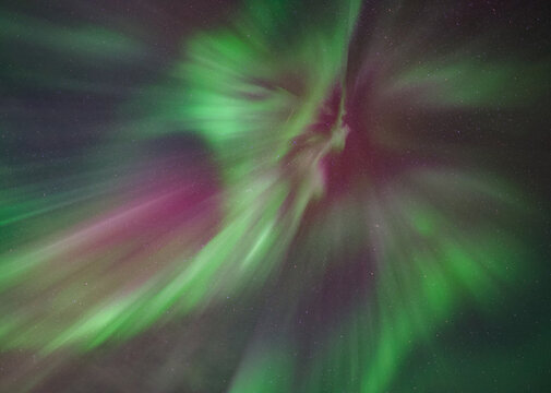 Auroral Corona, Northern lights in green, pink, red and purple. - Powered by Adobe