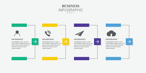 Vector Infographic design business template with icons and 4 options or steps