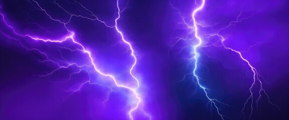 Hot Purple and cold blue electrical lightning background