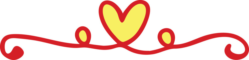 Colorful Heart-Themed Decorative Swirl for Creative Design Projects