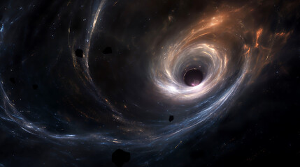 Spiral galaxy and black hole