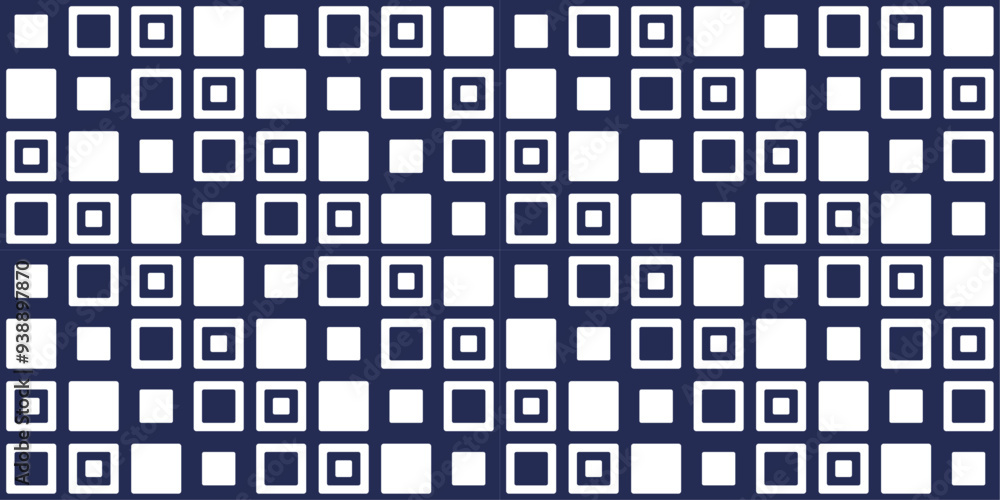 Poster The blue background and squares are arranged in a diagonal pattern in a pattern. Repeating squares on a diagonal.