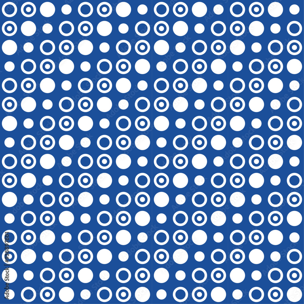 Poster Blue background and dotted diagonal pattern. Repeating circles in a diagonal.