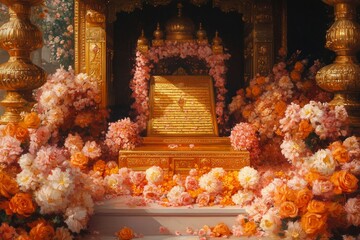 Fototapeta premium Guru Granth Sahib Golden Temple Sikhism Religion Spiritual Symbol