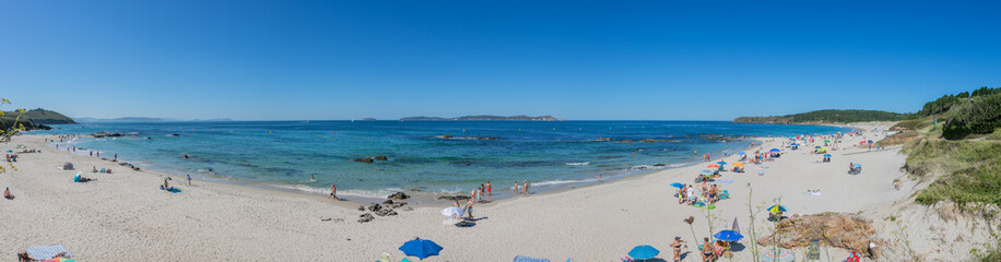 Beautiful beach Praia Praguieira, Galicia, Spain (panoramic view)