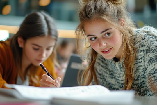 Highlight a teacher providing feedback on a student essay during a writing workshop