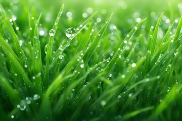 Obraz premium grass with dew drops