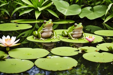 water lily in the pond