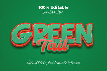 Green tail editable text effect template
