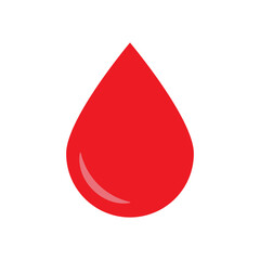 Obraz premium Blood drop icon, red blood drop, vector illustration.