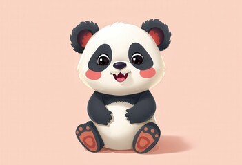 Naklejka premium panda with a flower