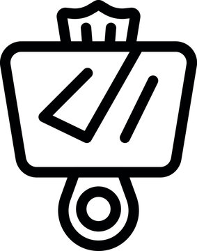 recommend clip art: Line art icon of a car rearview mirror reflecting the lines of the road behind it
