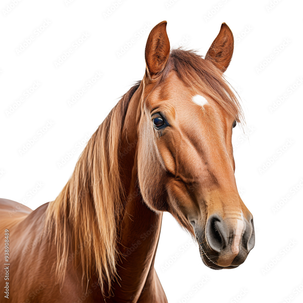 Wall mural beautiful horse looking isolated on white