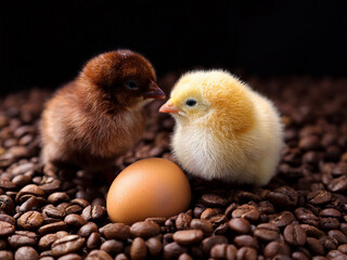 Fototapeta premium Chicken with coffee