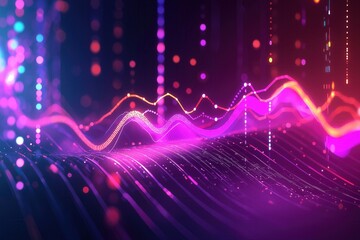 Futuristic Data Visualization with Glowing Analytics and Graphs