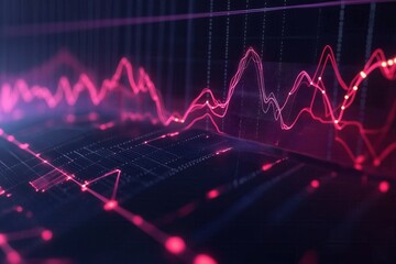 Futuristic Data Visualization with Glowing Analytics and Graphs