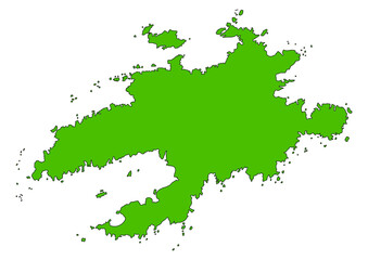 Map of Ushant island (Breton: Eusa - French: Ouessant)