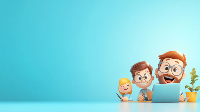 A cheerful family enjoys quality time together while using a laptop, surrounded by plants in a bright, inviting environment.