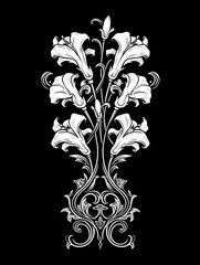 Tribal Snapdragon flower Tattoo symmetry layout illustration