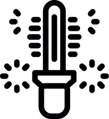 Car halogen bulb icon in bold line style, representing a glowing and emitting light bulb used in automotive headlights