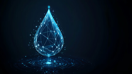 Digital water drop, a symbol of future technology