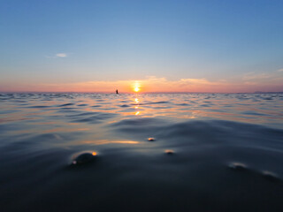 Wonderful sunrise on the Senigallia beach, Adriatic sea, Marche region, Italy