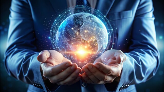 Futuristic Hands Cradling A Glowing Sphere Representing Digital Identity And Secure Protection In The Realm Of Technology.